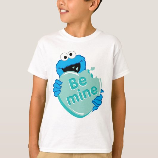 Koekjesmonster "Be Mine" Valentijns Snoep hart T-shirt (Voorkant)