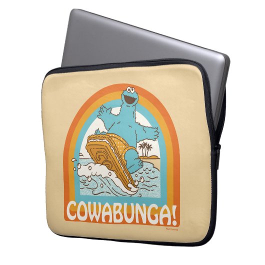 Koekjesmonster Cowabunga! Laptop Sleeve (Voorkant Links)