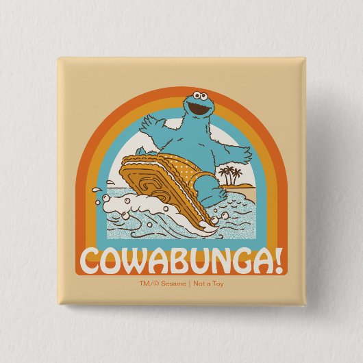 Koekjesmonster Cowabunga! Vierkante Button 5,1 Cm (Voorkant)