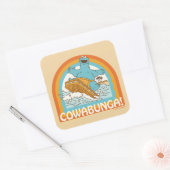 Koekjesmonster Cowabunga! Vierkante Sticker (Envelop)