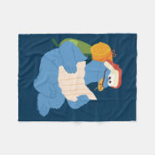 Koekjesmonster die een kaart leest fleece deken (Voorkant (Horizontaal))