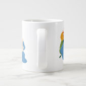 Koekjesmonster die een kaart leest grote koffiekop (Achterkant)