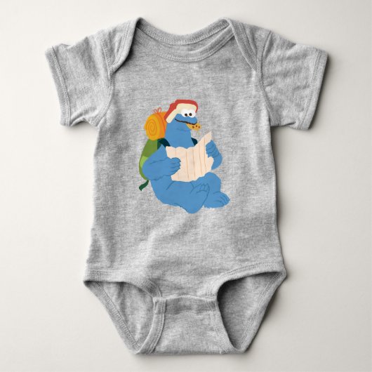 Koekjesmonster die een kaart leest romper (Voorkant)