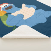 Koekjesmonster die een kaart leest sherpa deken (3/4)