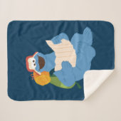 Koekjesmonster die een kaart leest sherpa deken (Voorkant (horizontaal))