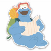 Koekjesmonster die een kaart leest sticker (Voorkant)