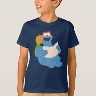 Koekjesmonster die een kaart leest t-shirt
