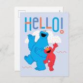 Koekjesmonster en Elmo Hallo! Briefkaart (Voorkant / Achterkant)