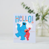 Koekjesmonster en Elmo Hallo! Briefkaart (Staand voorkant)