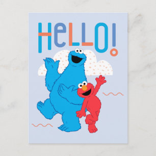 Koekjesmonster en Elmo Hallo! Briefkaart