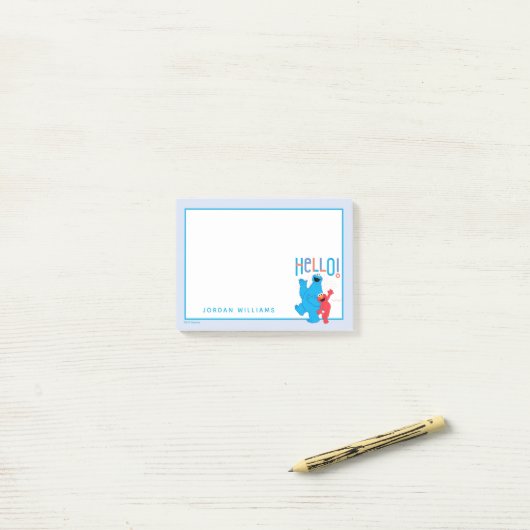 Koekjesmonster en Elmo Hallo! Post-it® Notes (Op bureau)