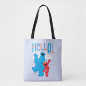 Koekjesmonster en Elmo Hallo! Tote Bag (Voorkant)
