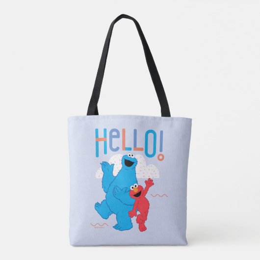 Koekjesmonster en Elmo Hallo! Tote Bag (Achterkant)