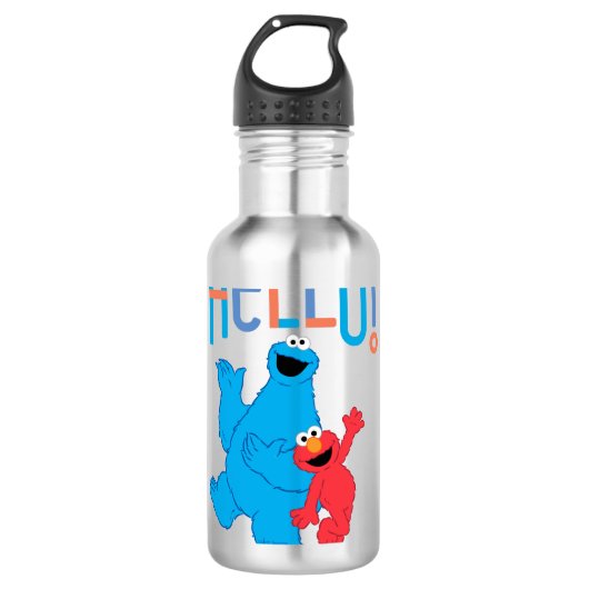 Koekjesmonster en Elmo Hallo! Waterfles (Voorkant)