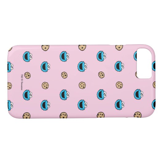Koekjesmonster en roze koekjespatroon Case-Mate iPhone case (Achterkant (Horizontaal))