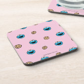 Koekjesmonster en roze koekjespatroon drankjes onderzetter (Linkerzijde)