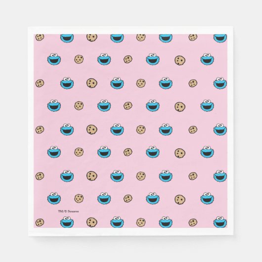 Koekjesmonster en roze koekjespatroon servet (Voorkant)