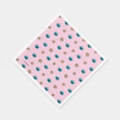 Koekjesmonster en roze koekjespatroon servet (Hoek)