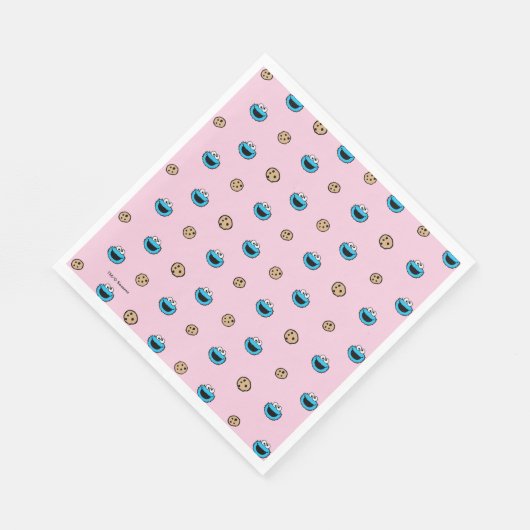 Koekjesmonster en roze koekjespatroon servet (Hoek)