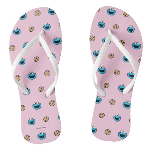 Koekjesmonster en roze koekjespatroon teenslippers (Voetbed)