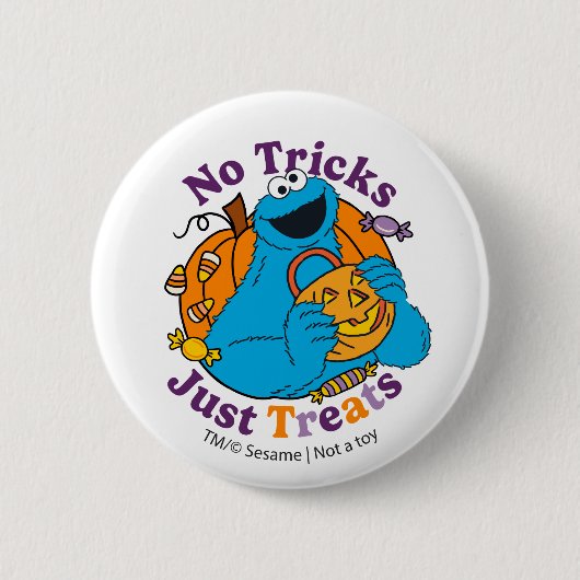 Koekjesmonster | Geen trucjes, gewoon traktaties Ronde Button 5,7 Cm (Voorkant)