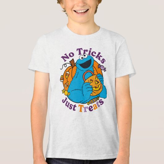 Koekjesmonster | Geen trucjes, gewoon traktaties Tri-Blend Shirt (Voorkant)