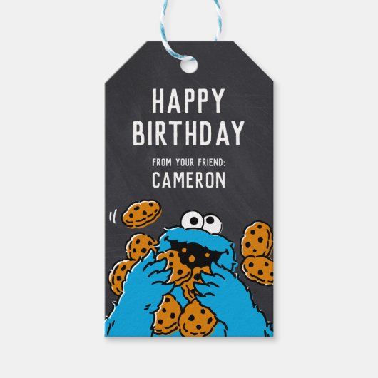 Koekjesmonster | Gefeliciteerd met je verjaardag Cadeaulabel (Voorkant)