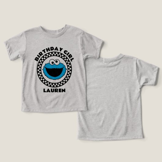 Koekjesmonster geruit verjaardagsmeisje (Ontwerp Voorkant & Achterkant)