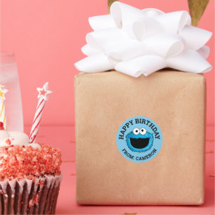 Koekjesmonster   Happy Birthday Gift Label