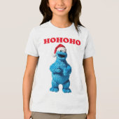 Koekjesmonster Kerstmis Tri-Blend Shirt (Voorkant)