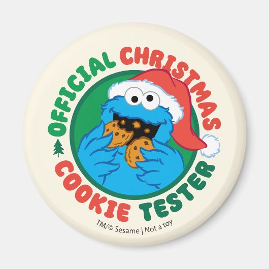 Koekjesmonster | Officiële Kerst Cookie Tester Magneet (Voorkant)