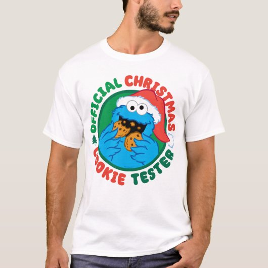 Koekjesmonster | Officiële Kerst Cookie Tester T-shirt (Voorkant)