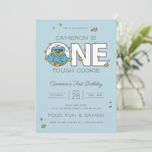 Koekjesmonster | One Tough Cookie Verjaardag Kaart (Staand voorkant)