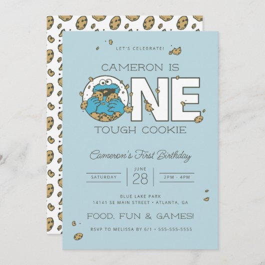 Koekjesmonster | One Tough Cookie Verjaardag Kaart (Voorkant / Achterkant)