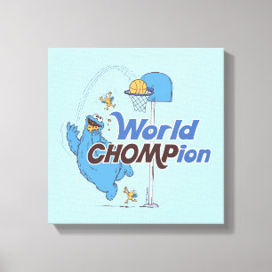 Koekjesmonster   Schieten basketbalhoepels Canvas Afdruk