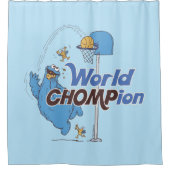 Koekjesmonster | Schieten basketbalhoepels Douchegordijn (Voorkant)