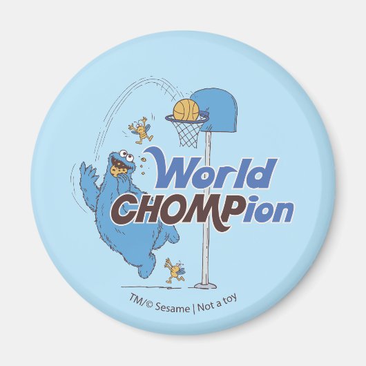 Koekjesmonster | Schieten basketbalhoepels Magneet (Voorkant)