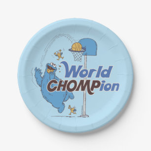 Koekjesmonster Schieten basketbalhoepels Papieren Bordje