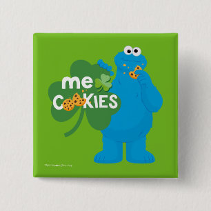 Koekjesmonster   Shamrock Love Vierkante Button 5,1 Cm