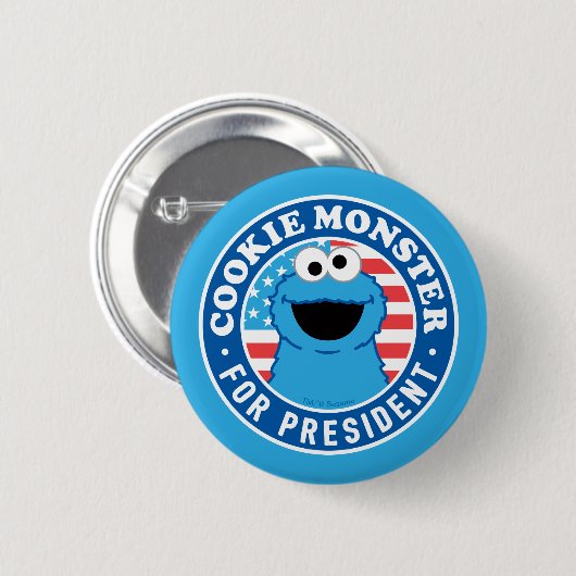Koekjesmonster voor President Ronde Button 5,7 Cm (Voorkant /achterkant)
