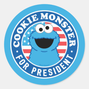 Koekjesmonster voor President Ronde Sticker