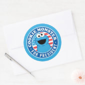 Koekjesmonster voor President Ronde Sticker (Envelop)