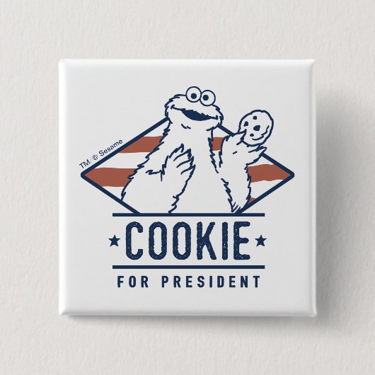  Koekjesmonster voor President Vierkante Button 5,1 Cm (Voorkant)