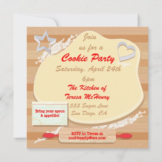 Koekjespartijuitnodiging Kaart (Voorkant)