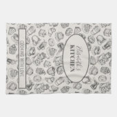  koekjespatroon gepersonaliseerde naam theedoek (Horizontaal)