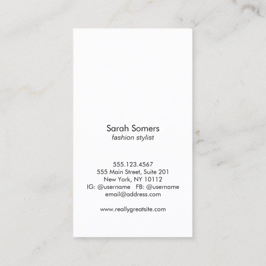 Koekjeswinkel, model Mode Visitekaartje (Achterkant)