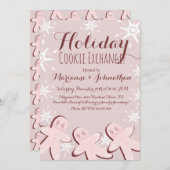 Koekjeswisselaar kerstboom feestdag roze kaart (Voorkant / Achterkant)