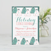 Koekjeswisselaar kerstboomvakantie kaart (Staand voorkant)