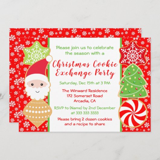 Koekjeswisselaar voor kerstmis kaart (Voorkant / Achterkant)