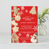 Koekjeswisselaar voor kerstmis kaart (Staand voorkant)